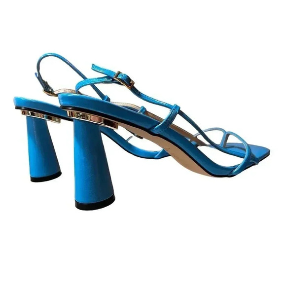 NASTY GAL strappy cone square toe heels size 8 - Picture 3 of 6